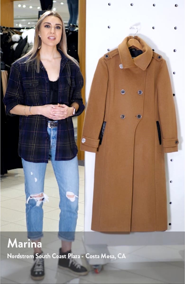 Elodie-R Double Breasted Wool Blend Coat, sales video thumbnail