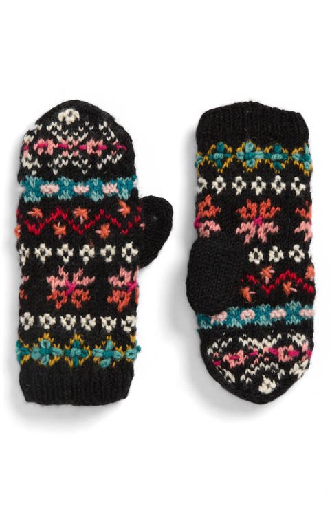 River Hand Knit Wool Mittens