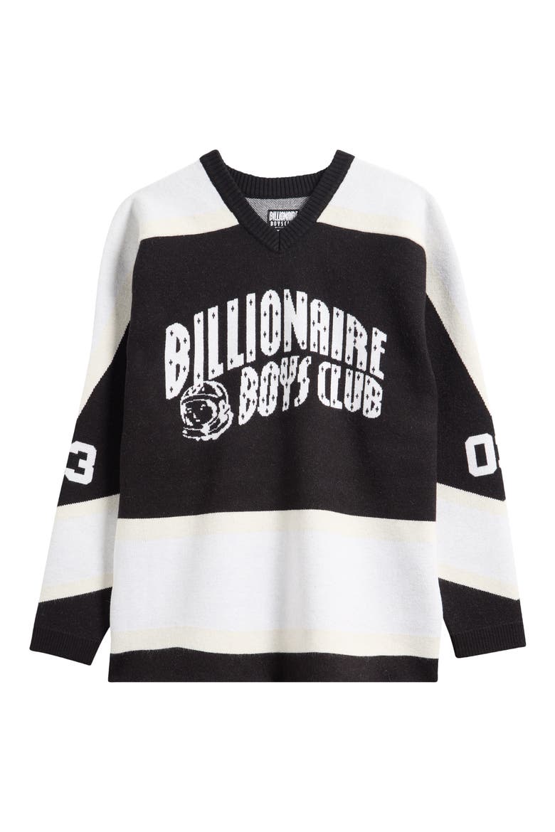 BB Puck V-Neck Jersey Sweater, Alternate, color, BLACK