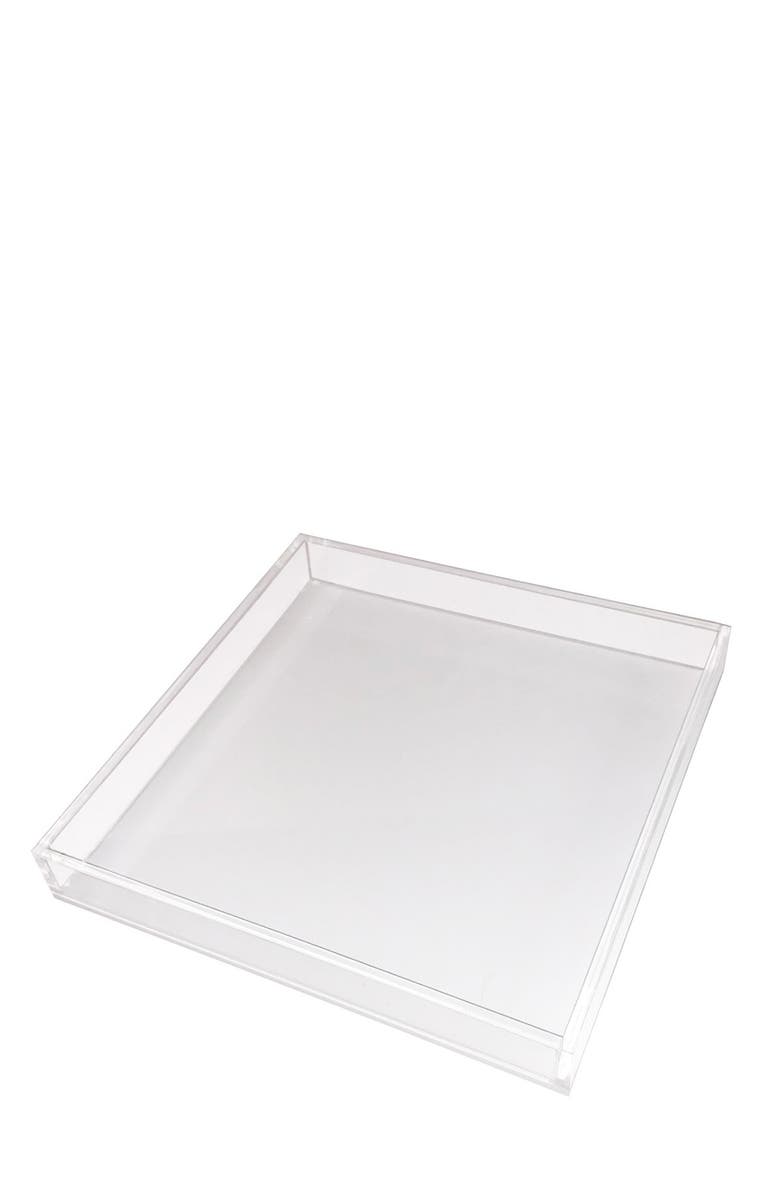 R16 HOME White Square Tray, Main, color, White