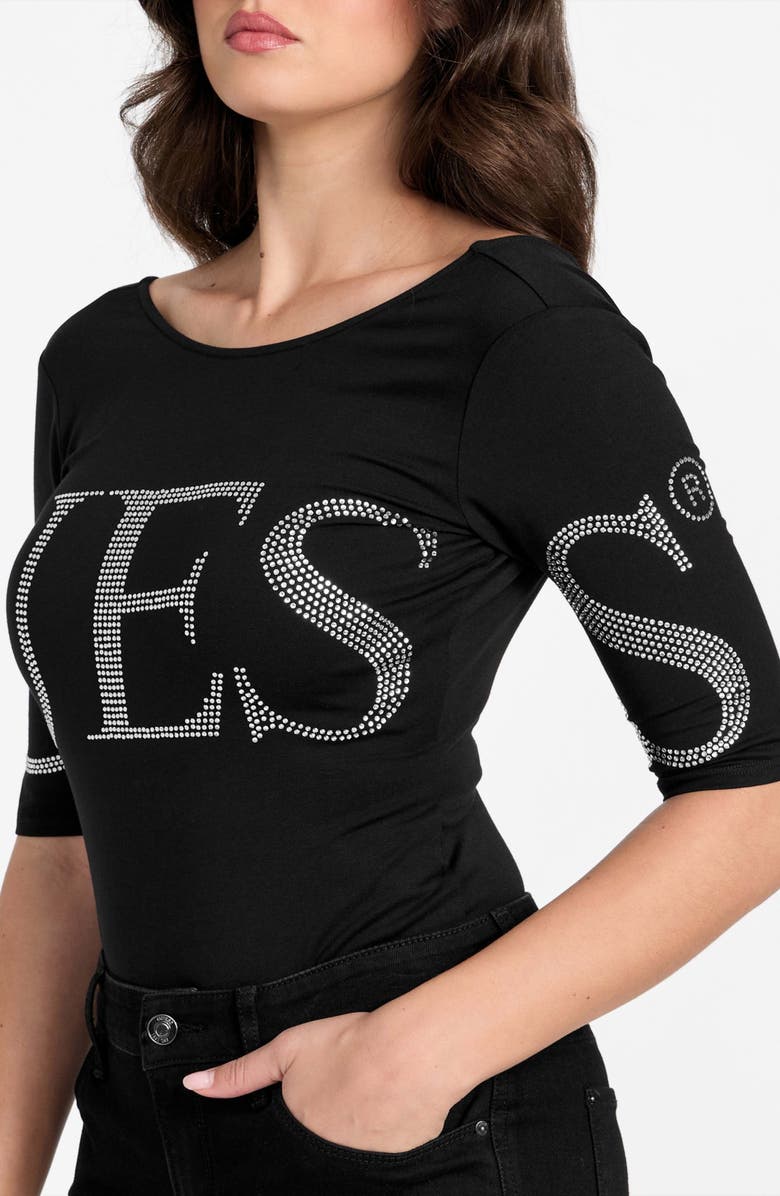 GUESS Bling Lowback Bodysuit, Alternate, color,