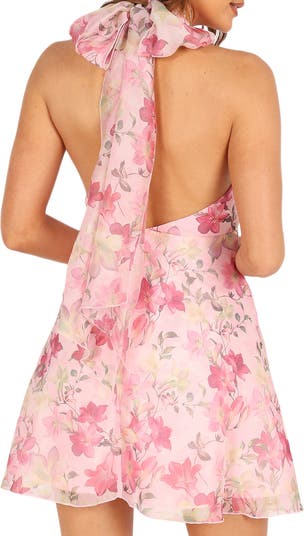 Gardenia Floral Halter Minidress