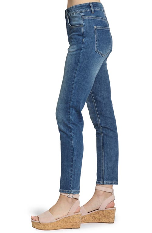 Apny Ankle Skinny Jeans In Medium Indigo