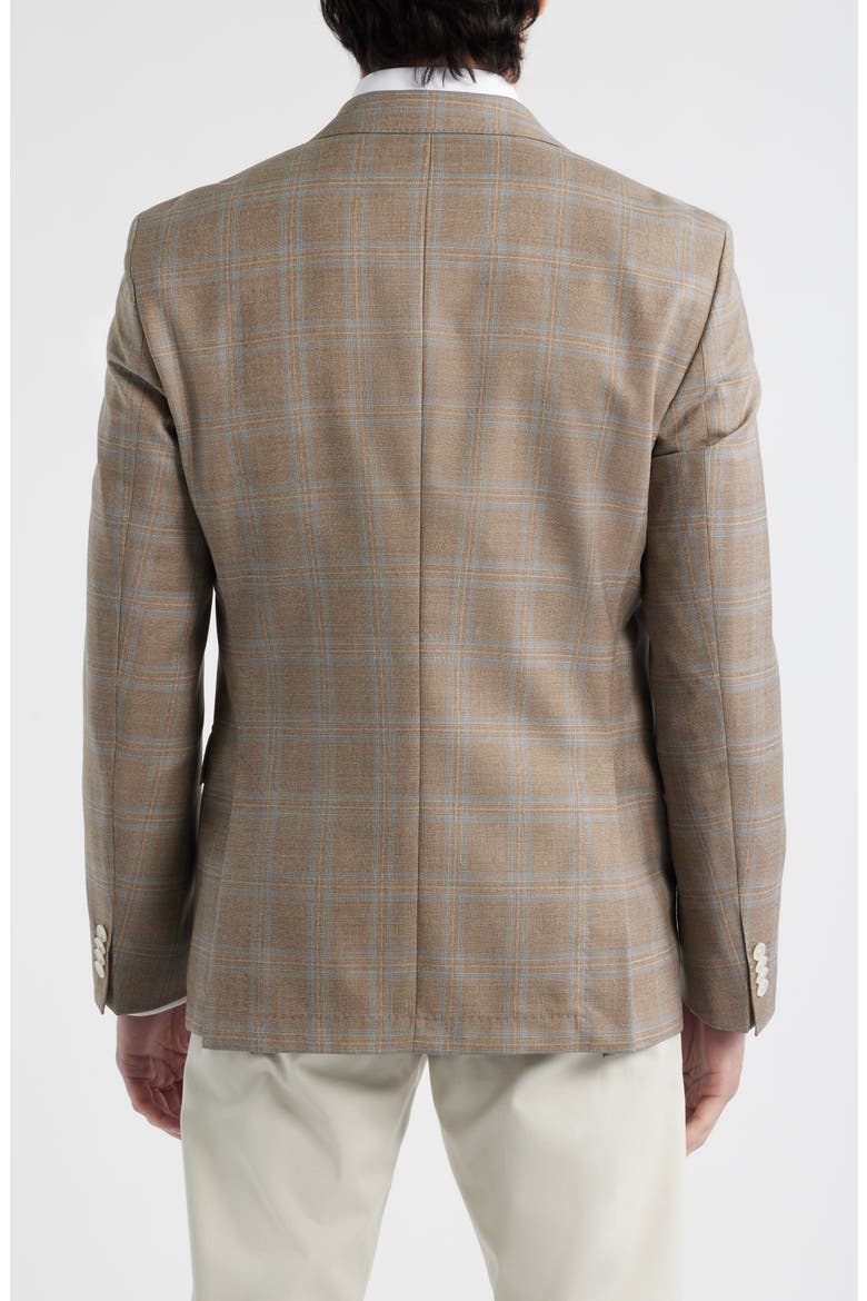 Hutson Slim Fit Brown Plaid Wool Sport Coat, Alternate, color, OPEN BROWN