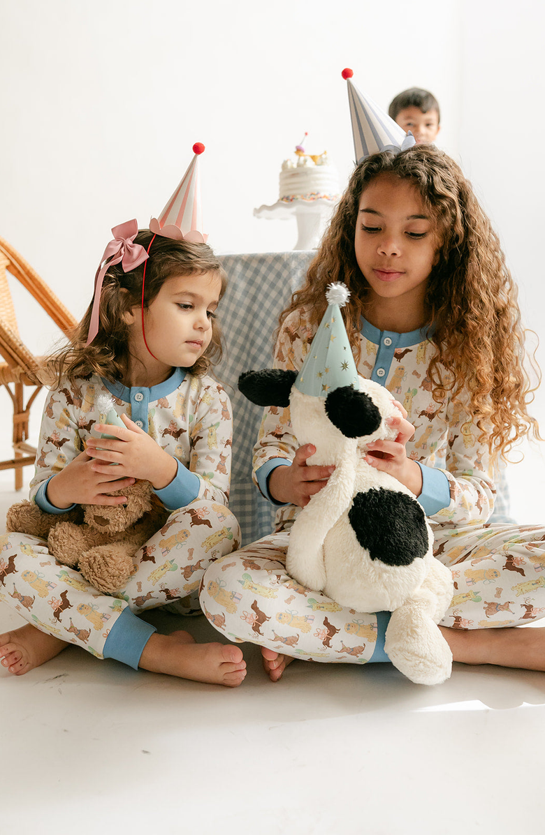 Little Paper Kids Morgan Puppy Party PJ Set, Alternate, color, 