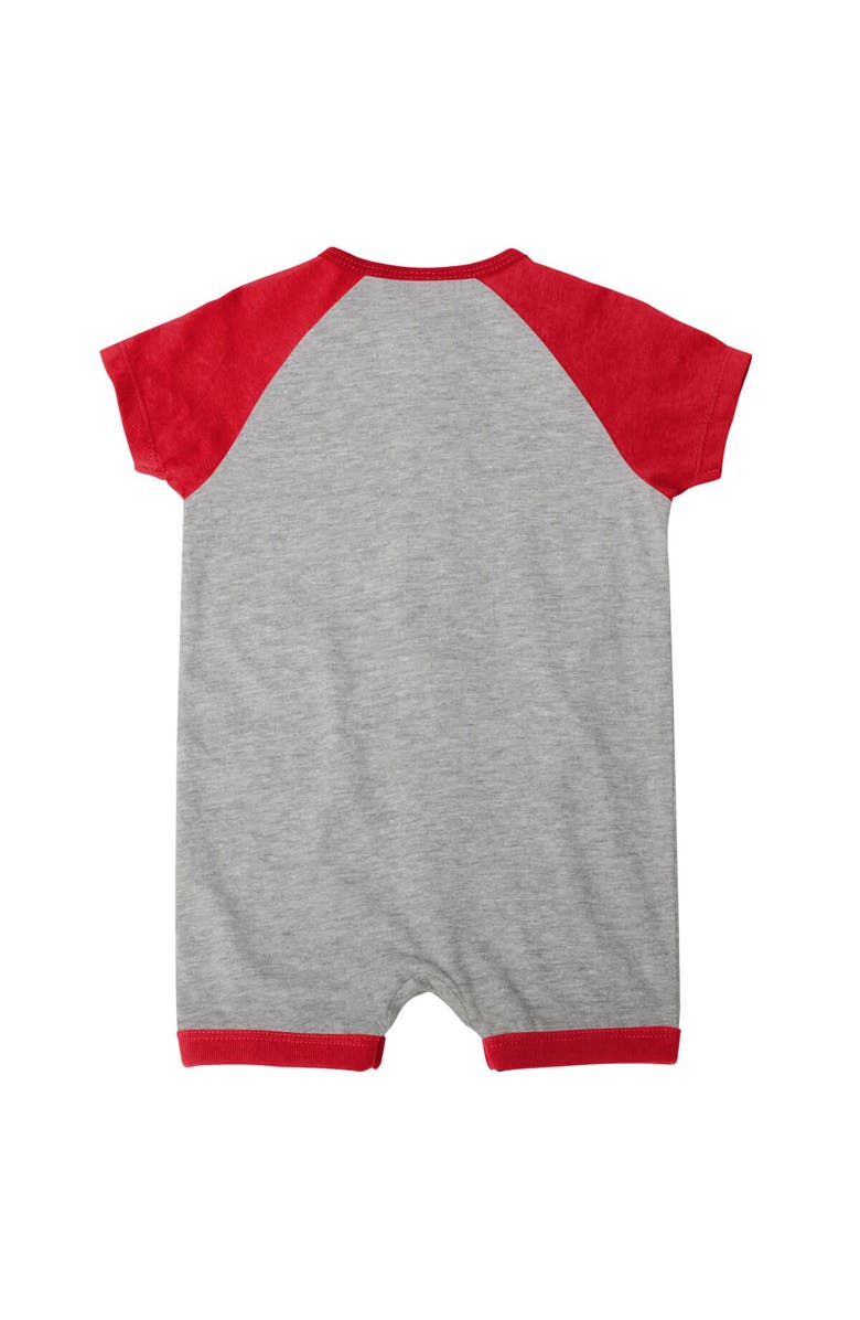 Outerstuff Newborn & Infant Heather Gray Los Angeles Angels Extra Base Hit Raglan Full-Snap Romper, Alternate, color, Heather Gray