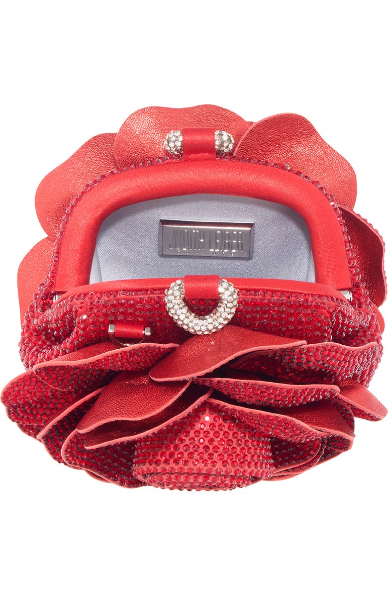 JUDITH LEIBER COUTURE Rose Crystal Clutch, Alternate, color, Silver Red
