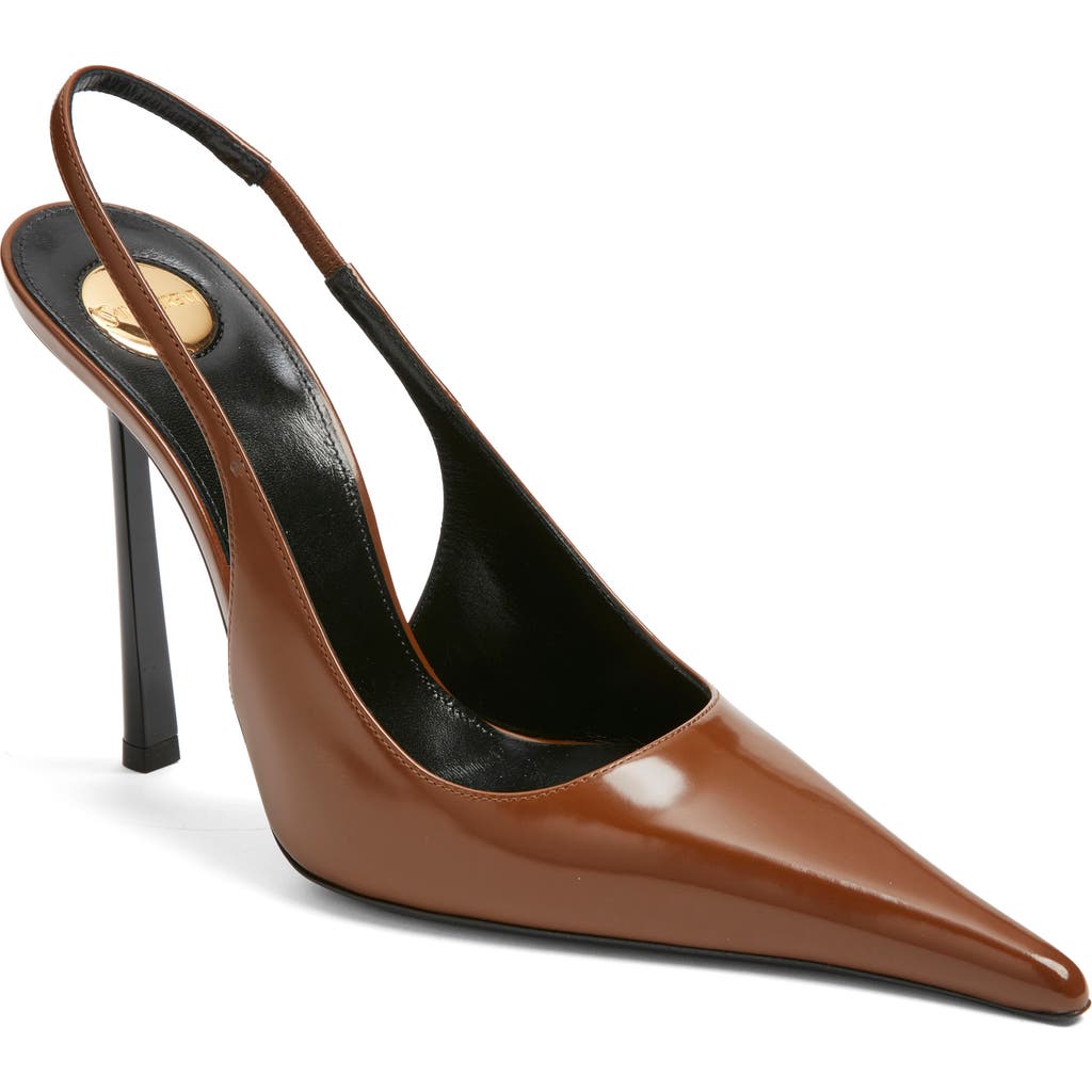 Saint Laurent Vendome Slingback Pump in Soil Brown at Nordstrom, Size 37.5