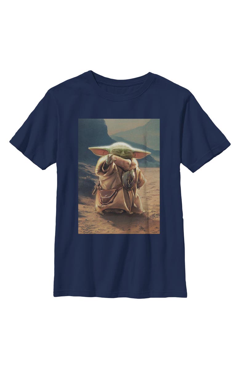 Star Wars: The Mandalorian and Grogu Boy's Star Wars The Mandalorian and Grogu The Child Force Poster  Graphic T-Shirt, Main, color, Navy Blue