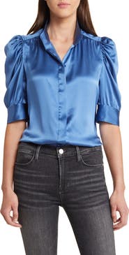 FRAME Gillian Silk Button-Up Shirt