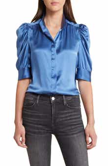 FRAME Gillian Silk Button-Up Shirt