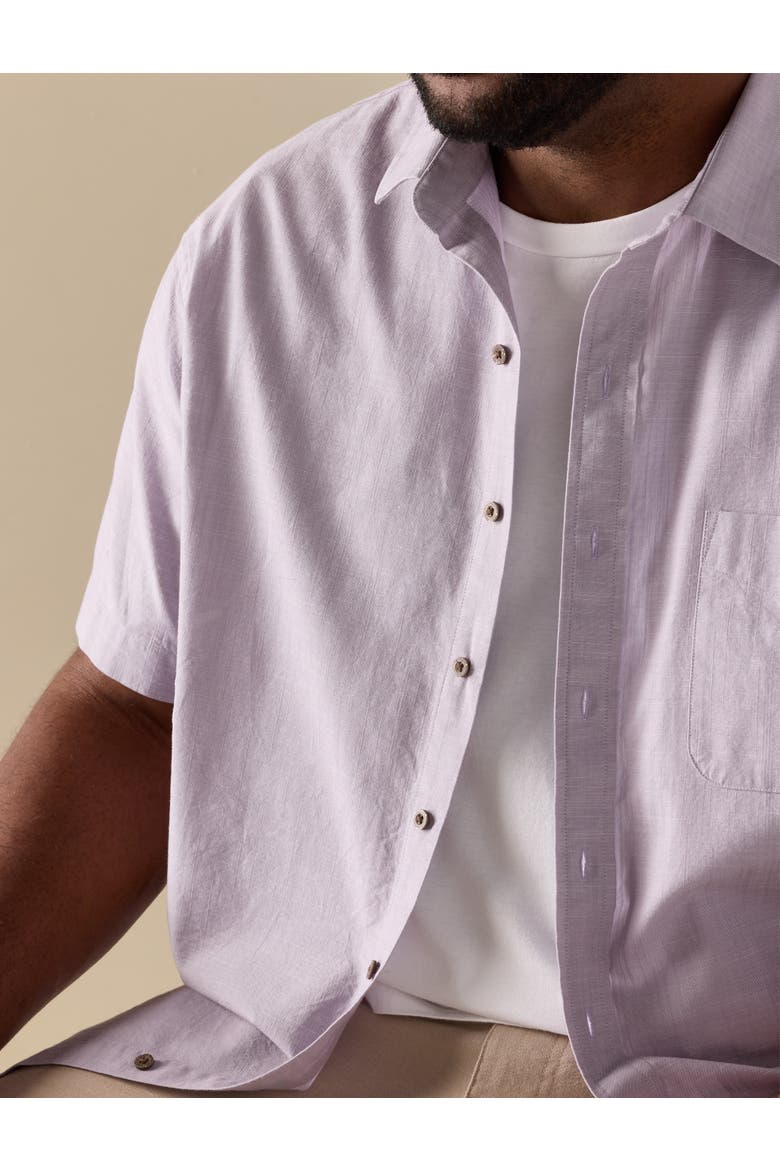 Big & Tall Washed Cotton Sport Shirt, Alternate, color, LAVENDER GRAY