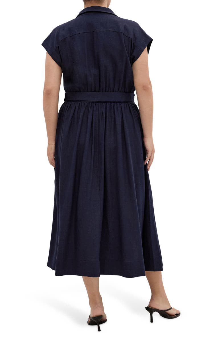 City Chic Liliyana Cap Sleeve Belted Dress, Alternate, color, 