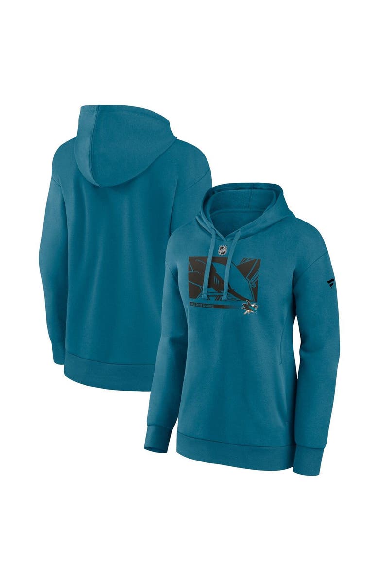 FANATICS Women's Fanatics Branded Teal San Jose Sharks Authentic Pro Core Collection Secondary Logo Pullover Hoodie, Main, color,
