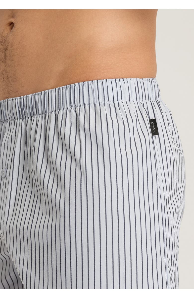 Hanro Fancy Woven Cotton Boxer, Alternate, color, Light Grey Stripe