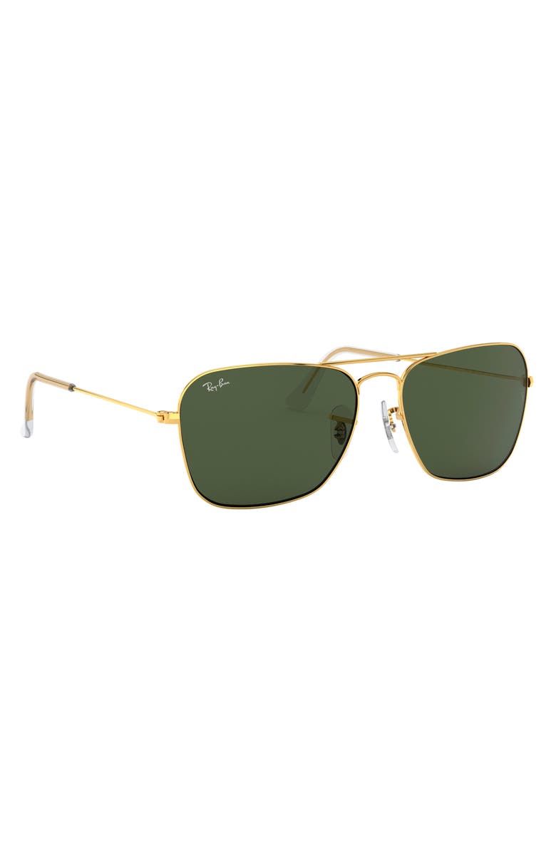 Ray-Ban 'Caravan' 58mm Aviator Sunglasses, Alternate, color, Gold
