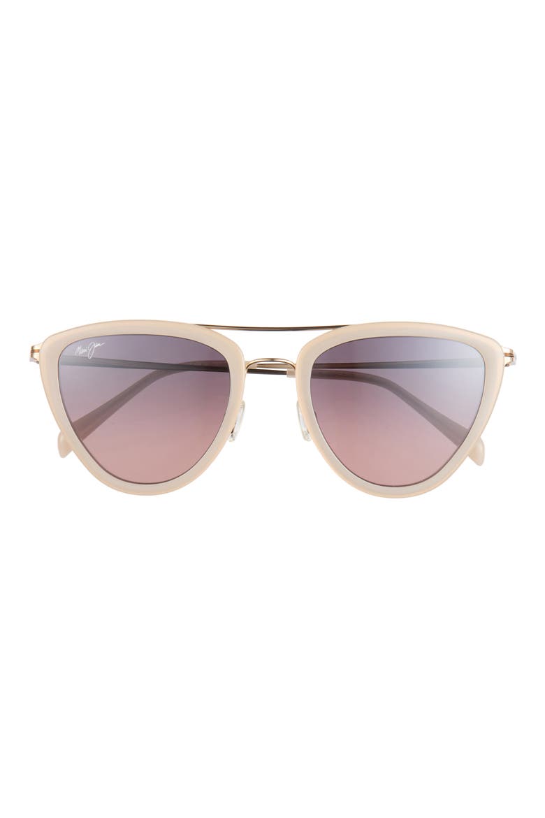 Hunakai 53mm Polarized Cat Eye Sunglasses, Main, color, ALMOND GOLD ROSE