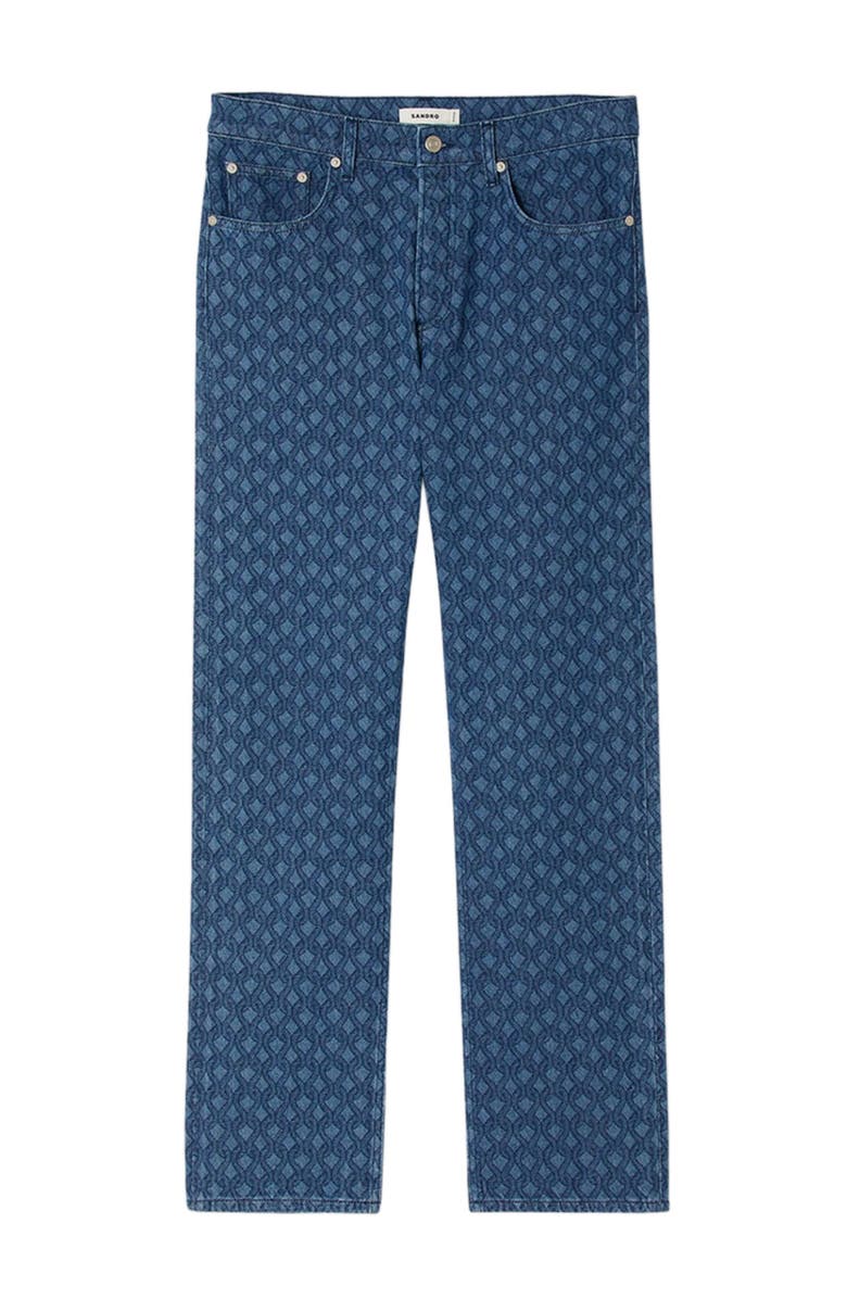 SANDRO Rope pattern baggy jeans, Alternate, color, Raw-Denim