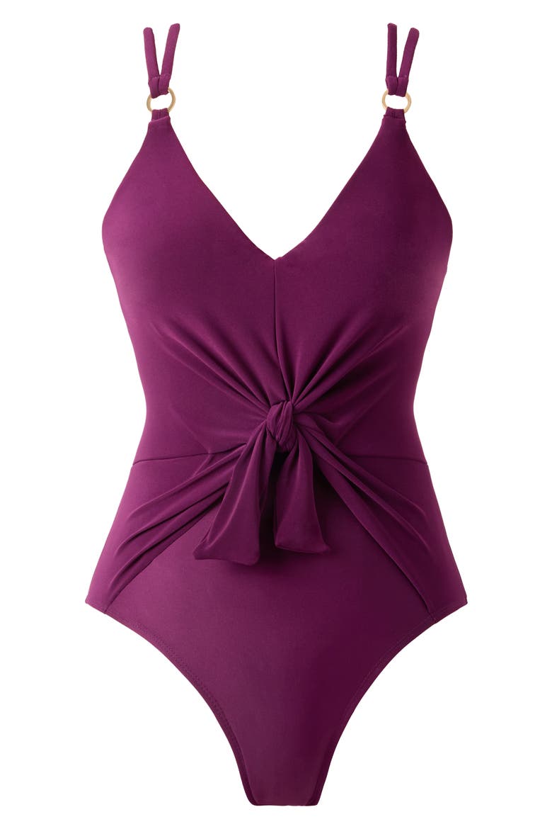 Saki Obi One-Piece Swimsuit, Alternate, color, BOYSENBERRY