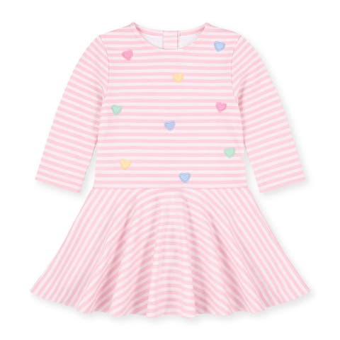 Stripe Knit Dress with Hearts