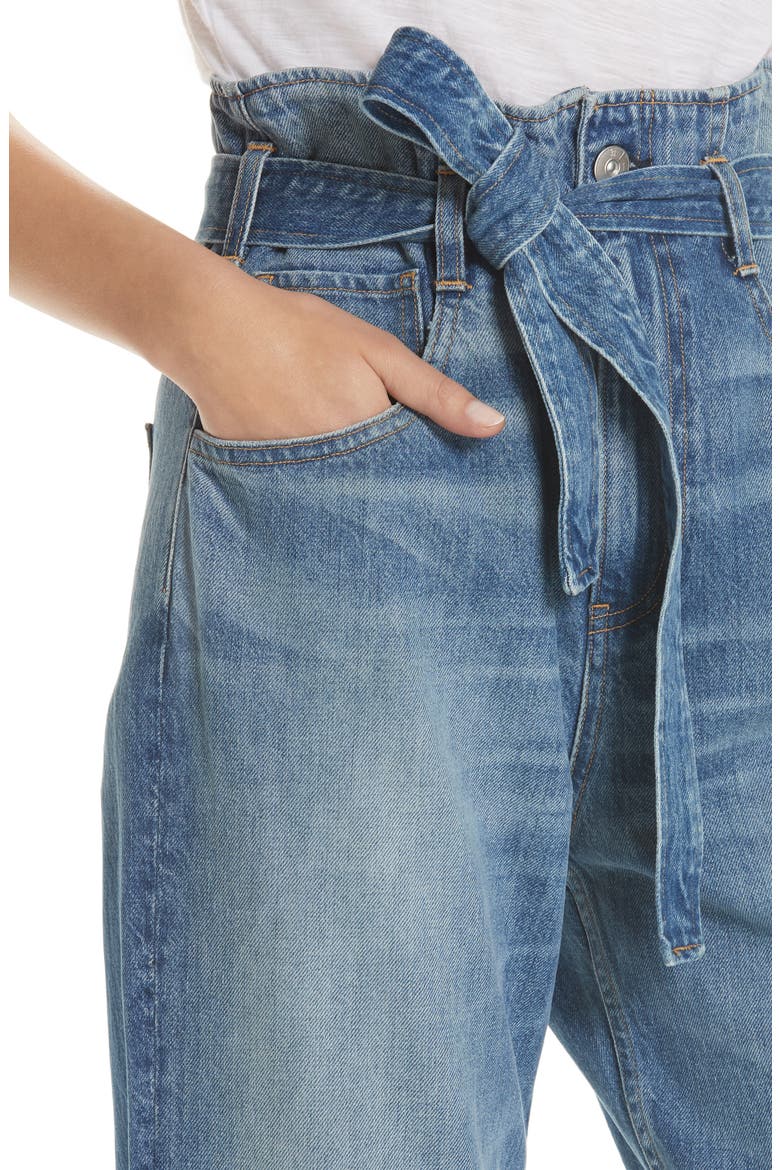Kelly Paperbag Waist Ankle Wide Leg Jeans, Alternate, color, MEG