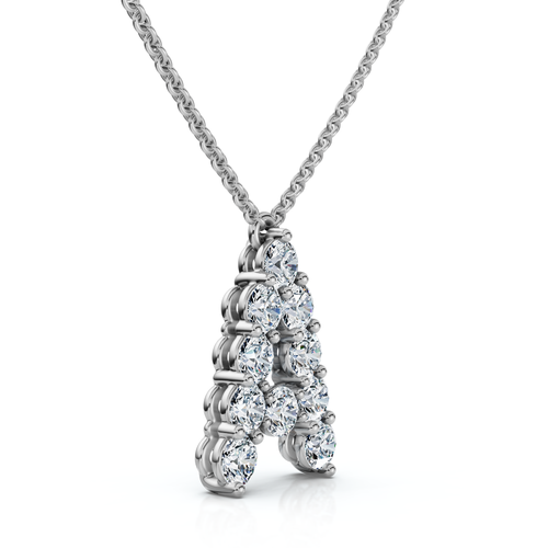 Bliss Diamond 1ct Diamond Initial "a" Pendant 14k Gold 18" Necklace Lab Grown 5/8" Tall In Gold