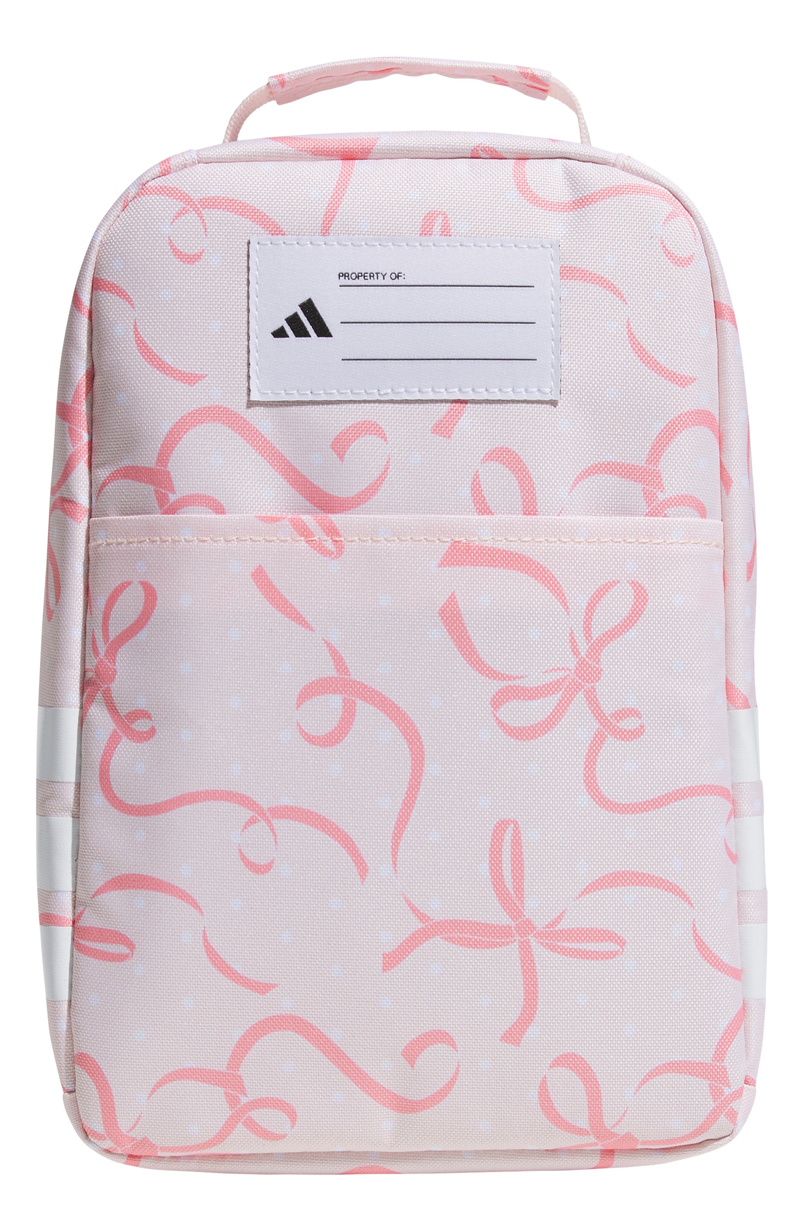 adidas Kids' Santiago Lunch Bag, Alternate, color, Bow Print Pink Tint