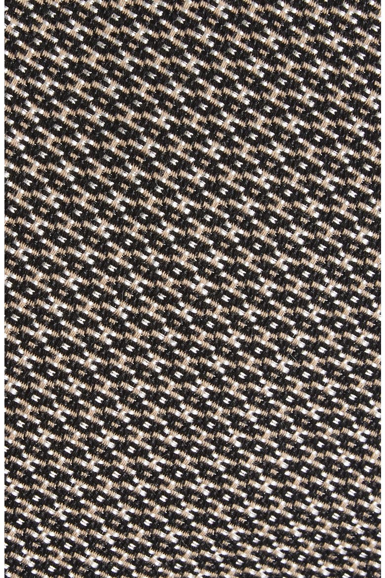Angled Check Cotton & Silk Tie, Alternate, color, MEDIUM BROWN