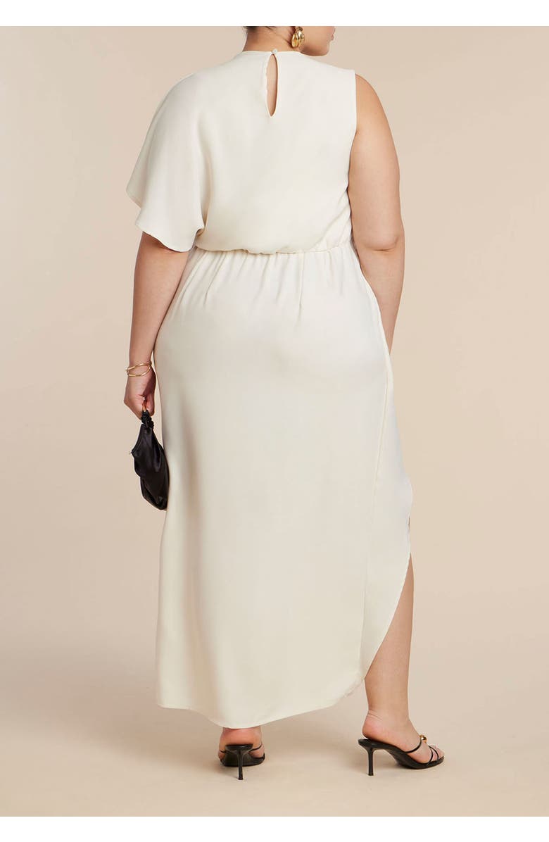 ELOQUII Asym Relaxed Maxi Dress, Alternate, color, Warm Cream