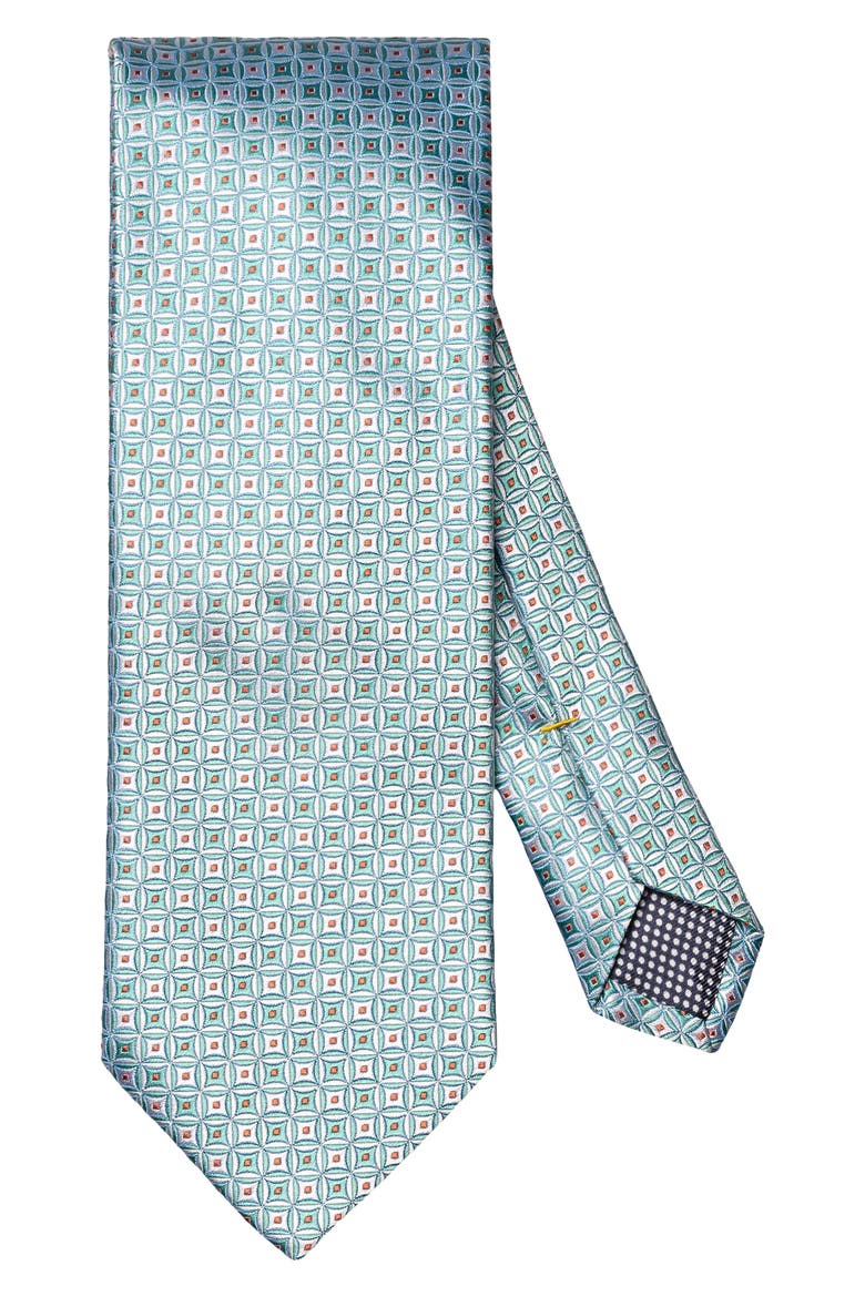 Geometric Silk Jacquard Tie, Main, color, MEDIUM GREEN
