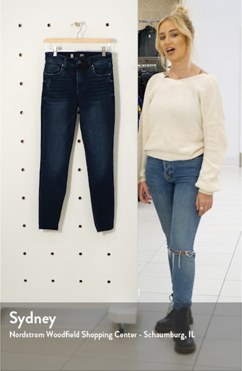 Connie High Waist Raw Hem Ankle Skinny Jeans, sales video thumbnail