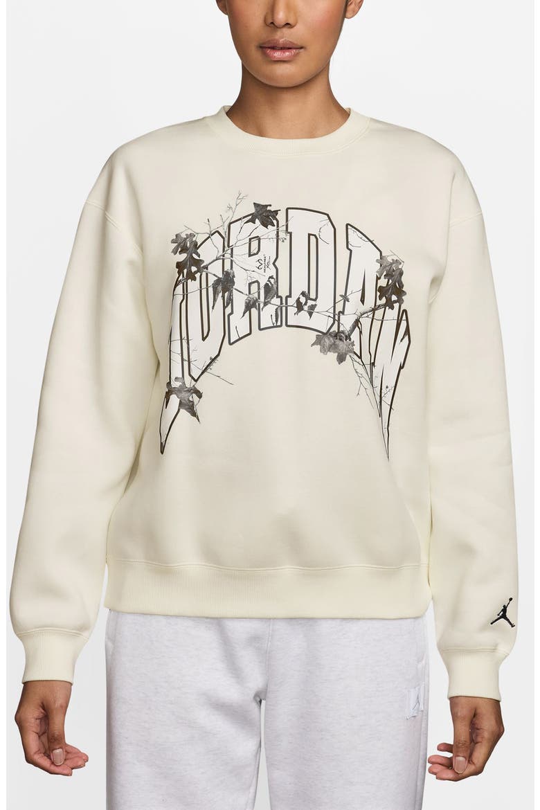 x Realtree Brooklyn Fleece Graphic Crewneck Sweatshirt, Main, color, SAIL/ IRON GREY