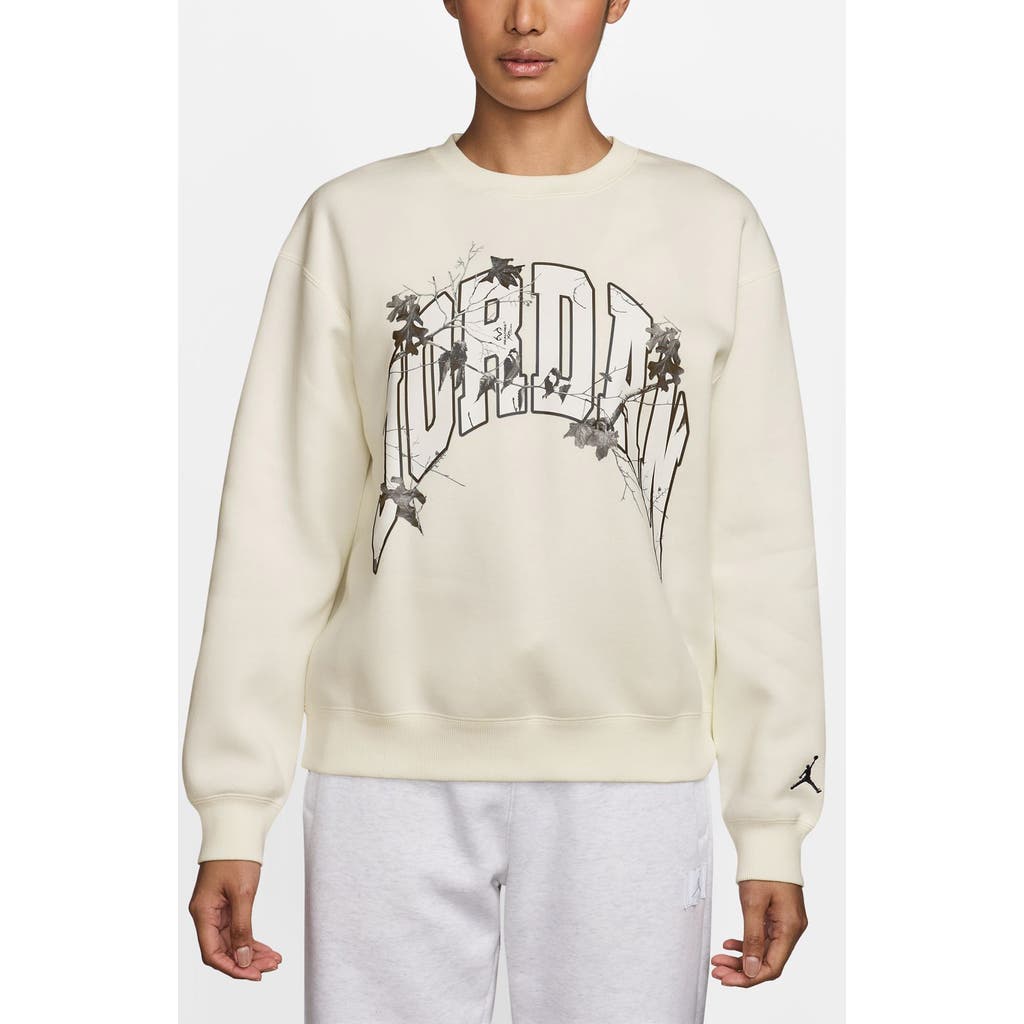Jordan X Realtree Brooklyn Fleece Graphic Crewneck Sweatshirt In Neutral