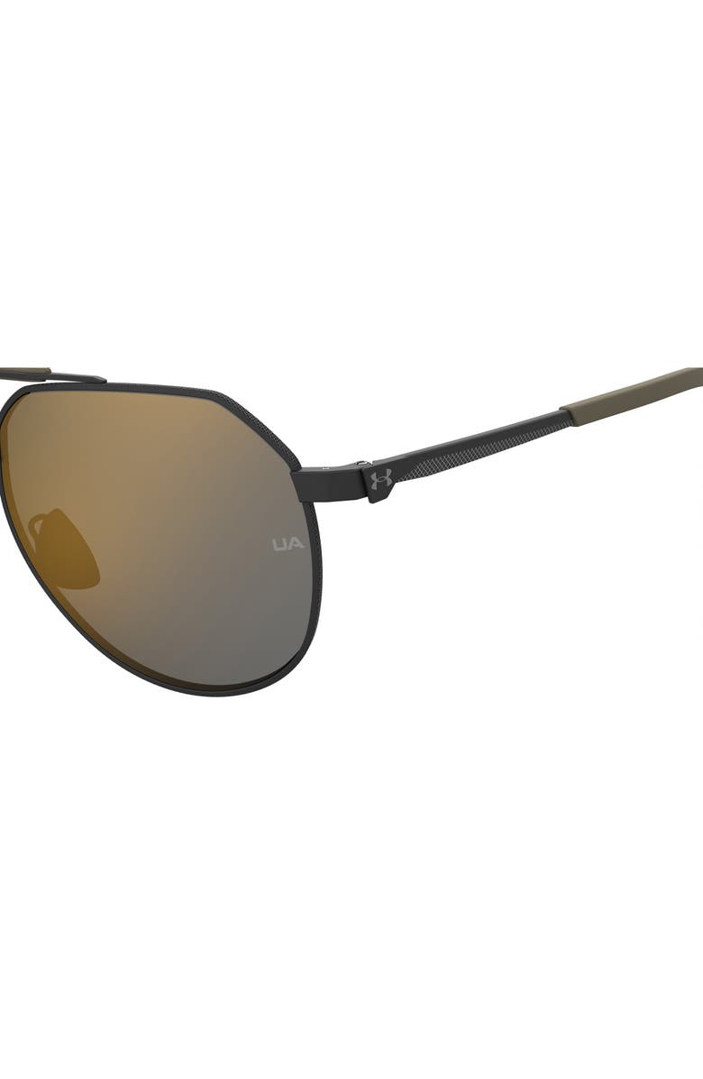 Under Armour Honcho 60mm Aviator Sunglasses, Alternate, color, Matte Black Green