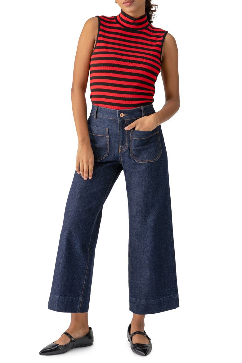 The Marine Patch Pocket Crop Wide Leg Jeans, Alternate, color, MAGNETIC