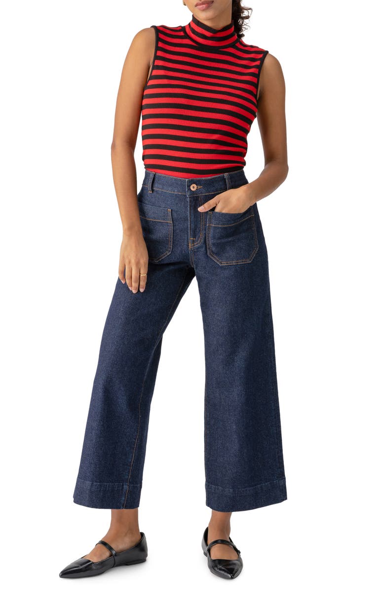 Sanctuary The Marine Patch Pocket Crop Wide Leg Jeans, Alternate, color, Magnetic