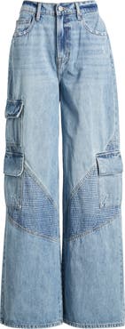 HIDDEN JEANS Moto Carpenter Wide Leg Jeans
