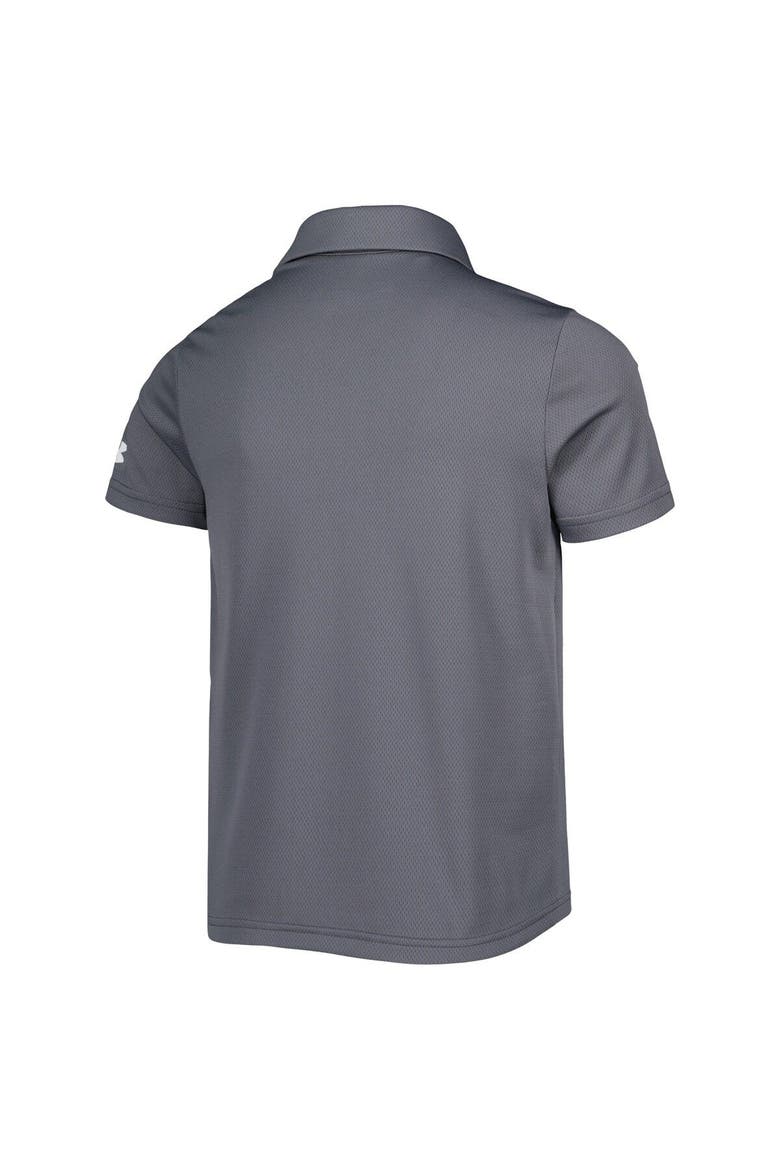 Youth Under Armour Charcoal Wisconsin Badgers Tech Mesh Performance Polo, Alternate, color, Charcoal