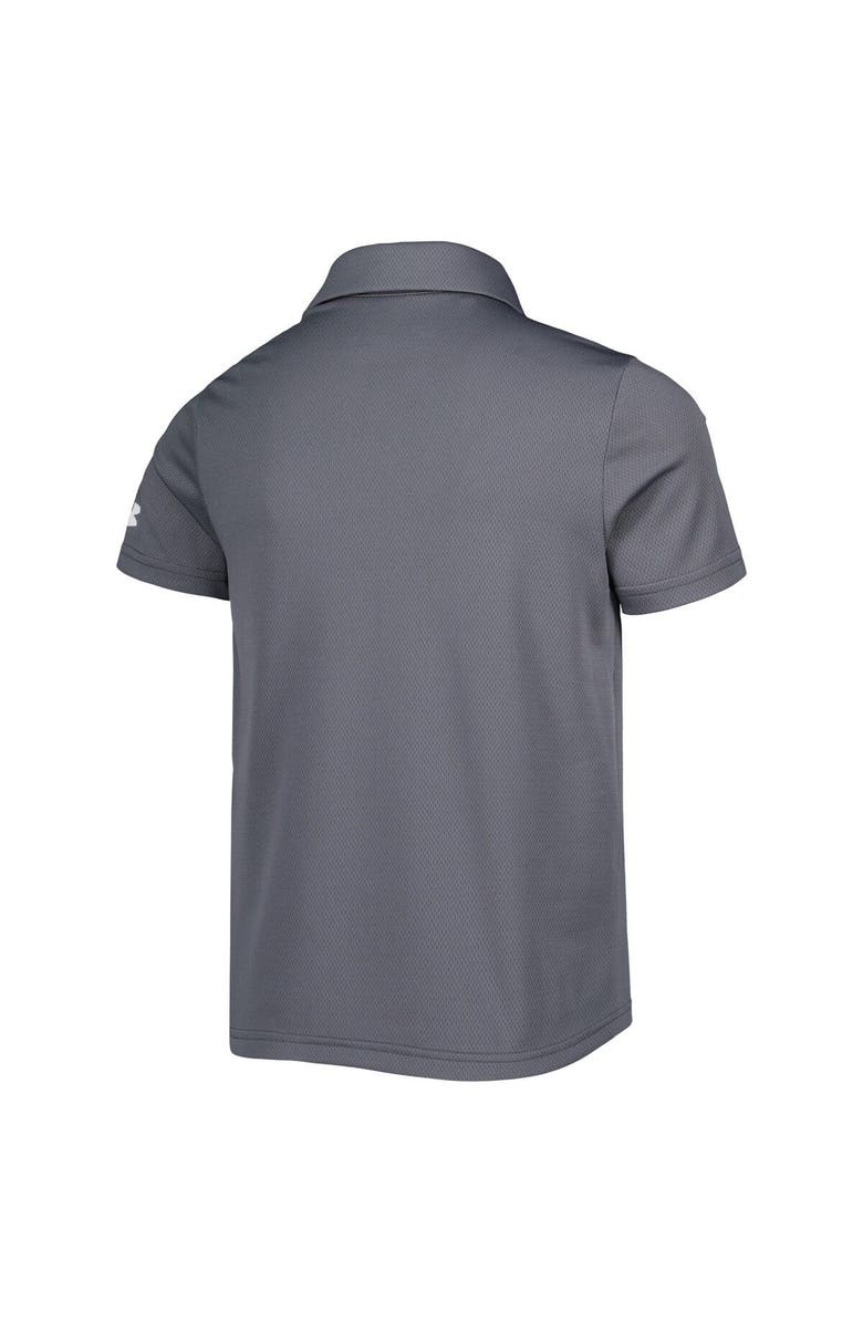 Under Armour Youth Under Armour Charcoal Wisconsin Badgers Tech Mesh Performance Polo, Alternate, color,