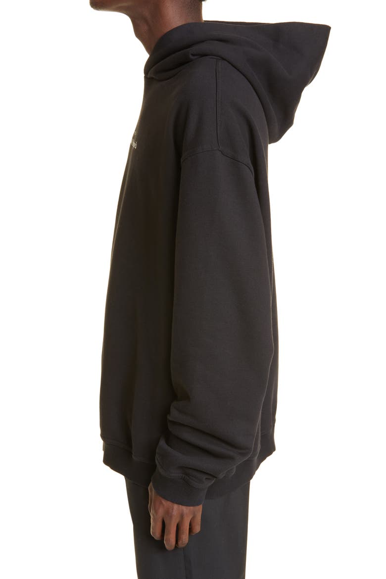 Embroidered Logo Cotton Hoodie, Alternate, color, BLACK