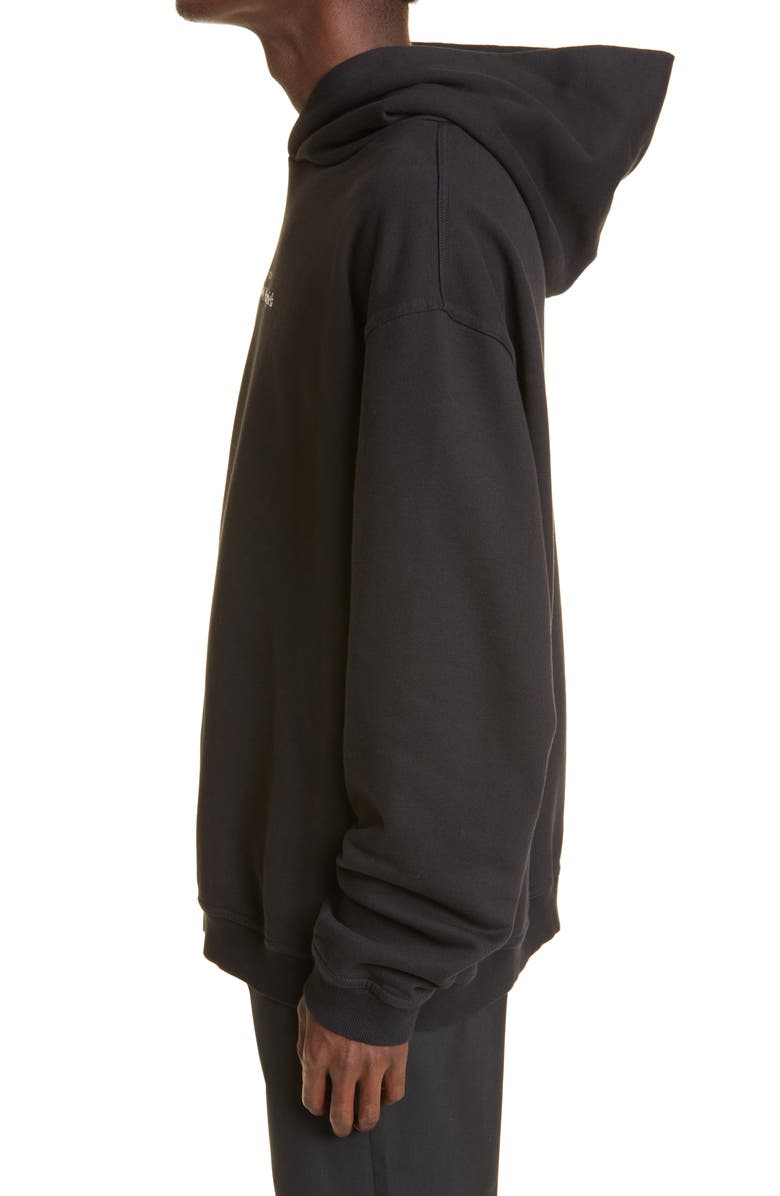 Maison Margiela Embroidered Logo Cotton Hoodie, Alternate, color, Black