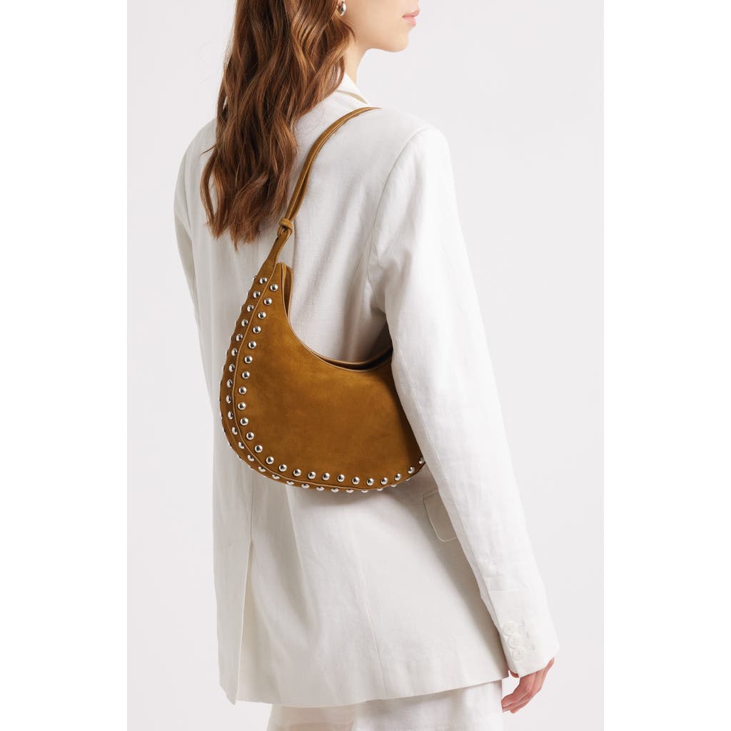 Reformation Medium Rosetta Shoulder Bag In Bog Suede With Studs