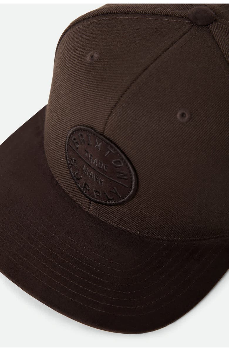 Brixton Oath III Snapback Baseball Cap, Alternate, color, Pinecone Brown/ Brown Suede