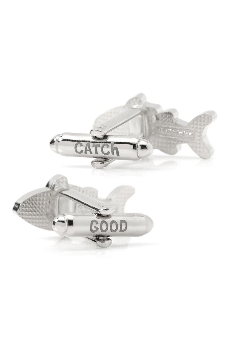 Good Catch Cufflinks, Alternate, color, SILVER
