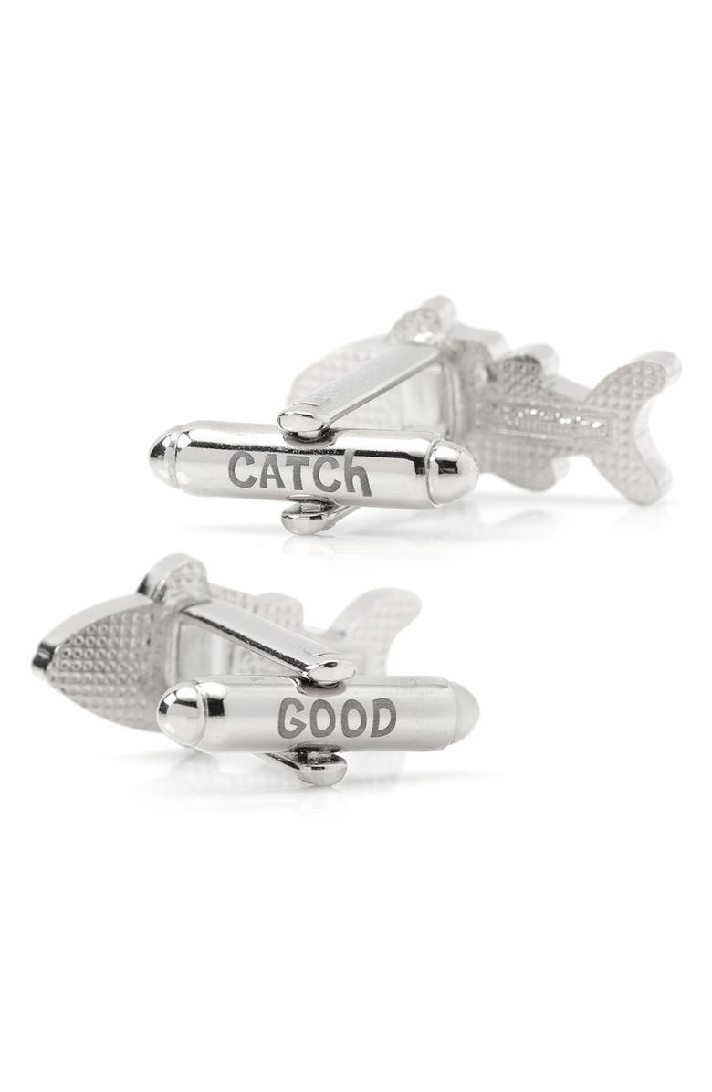 Cufflinks, Inc. Good Catch Cufflinks, Alternate, color, Silver