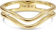 DEVATA Chevron Ring in 14K Gold,4mm