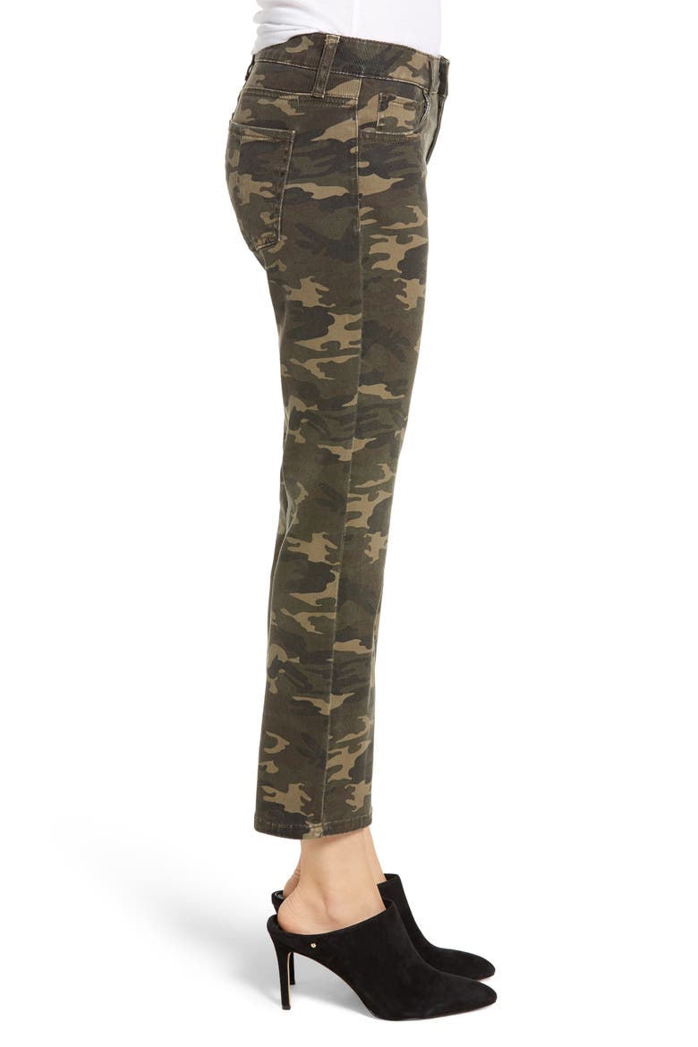 Camo Print Crop Flare Jeans, Alternate, color, OLIVE CAMO
