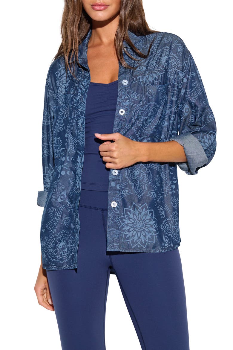 Mandala Spirit Haven Shirt, Main, color, INDIGO