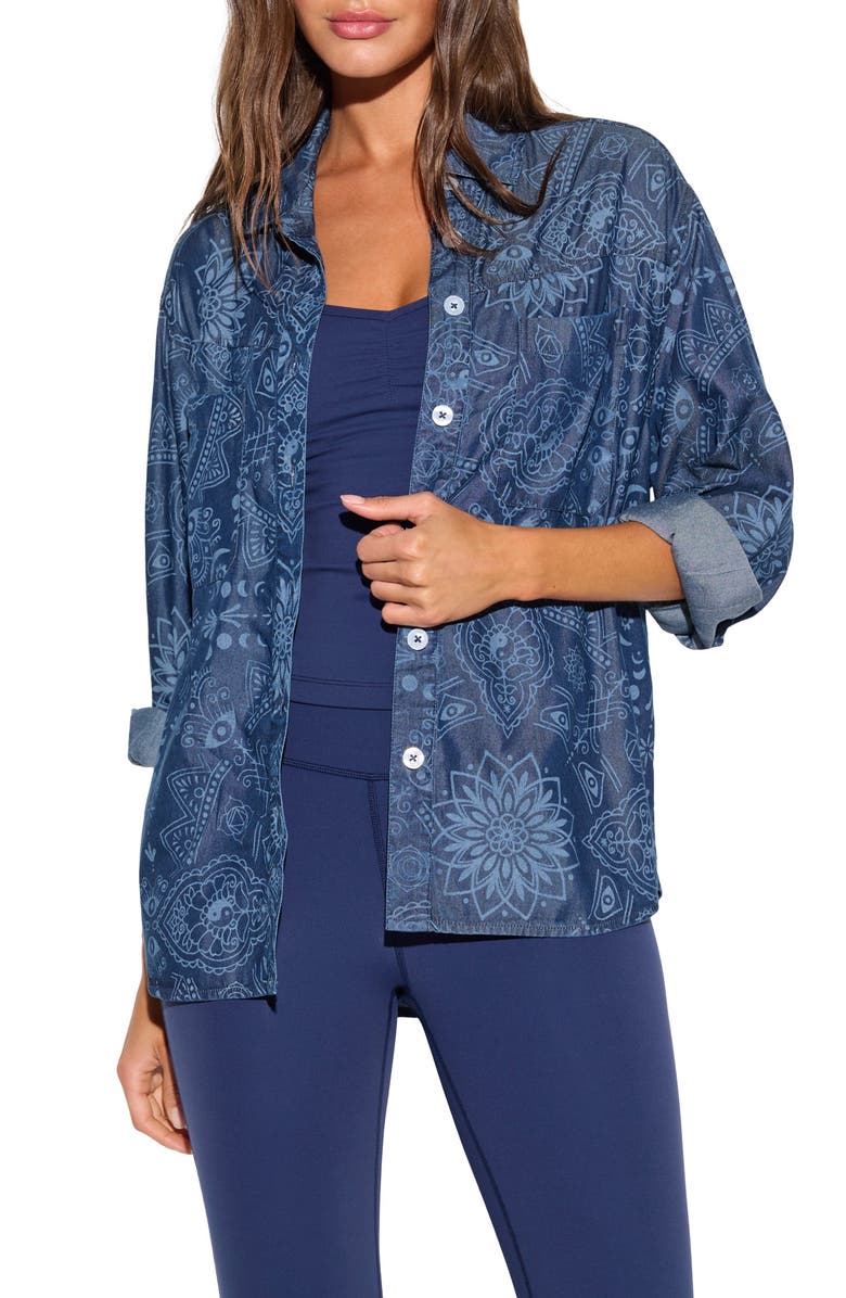 Spiritual Gangster Mandala Spirit Haven Shirt, Main, color, Indigo