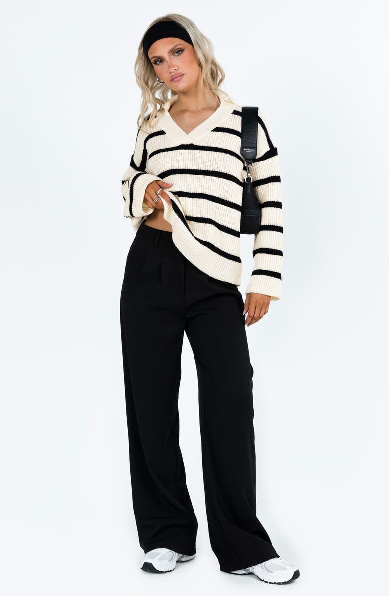 Princess Polly Stripe V-Neck Sweater, Alternate, color, 